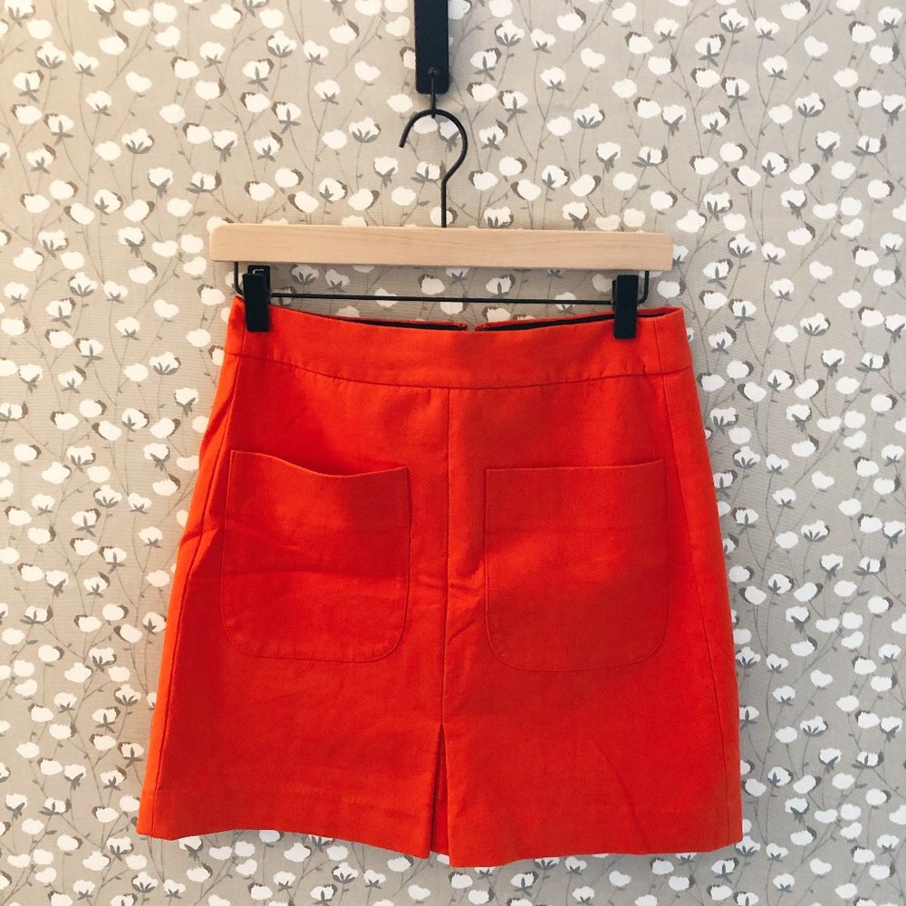 Loft burnt orange pleated skirt. Size 2